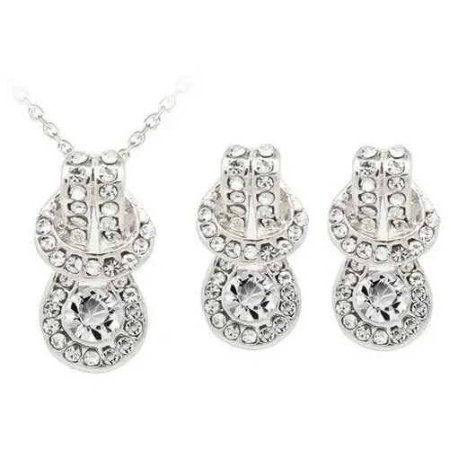 Lovrin Komplet biżuterii z cyrkoniami białe kryształki