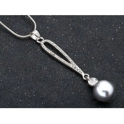 Komplet biżuterii z eleganckimi białymi perłami sopelki krople na prezent Lovrin 5