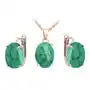 Komplet biżuterii z owalnym zielonymi kamieniem, 66456 Sklep