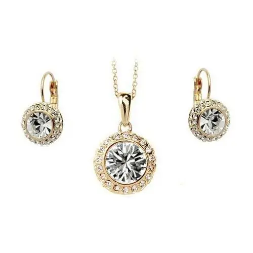 Lovrin Komplety biżuterii kate białe kryształy cyrkonie 3cz