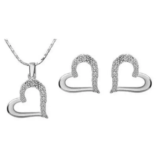 Lovrin Komplety biżuterii serce z kryształów cyrkonie