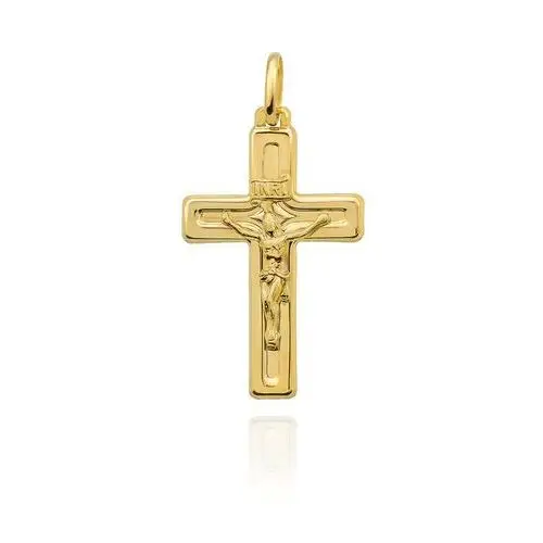 Krzyżyk złoty błyszczący z ukrzyżowanym jezusem Lovrin