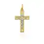 Krzyżyk złoty błyszczący z ukrzyżowanym Jezusem w białym złocie Sklep