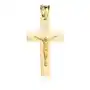Krzyżyk złoty płaski z wypukłym Jezusem na krzyżu, 4-9-C00056-2 Sklep