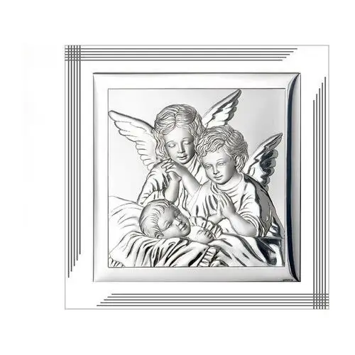 Kwadratowy obraz z aniołem na chrzest 17x17cm Lovrin