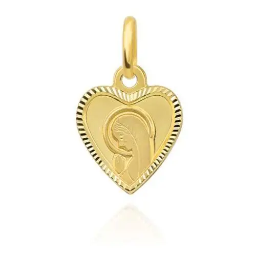 Medalik Matka Boska modląca się w sercu mały, 5-9-M00037-2