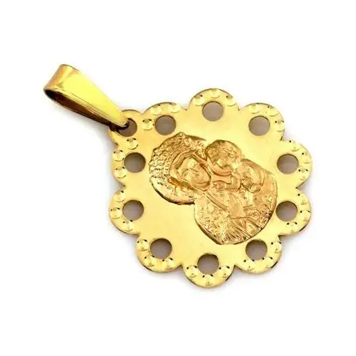 Lovrin Medalik złoty matka boska częstochowska 585 koronka ażurowy kwiatuszek