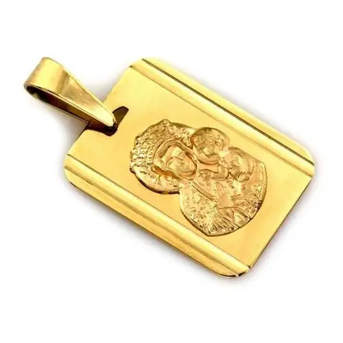 Medalik złoty prostokątny idealny na komunię Lovrin