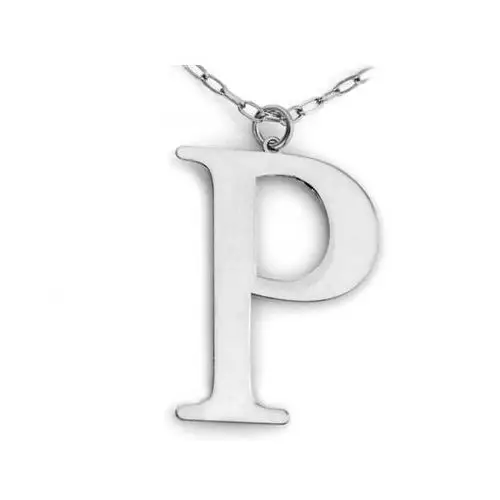 Lovrin Modny srebrny naszyjnik z dużą literą p