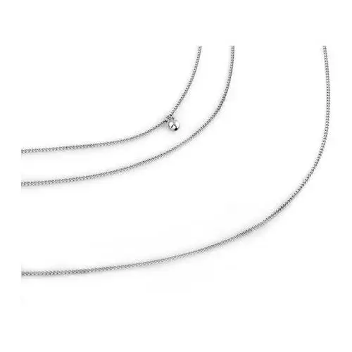 Naszyjnik srebrny długi z trzech łańcuszków