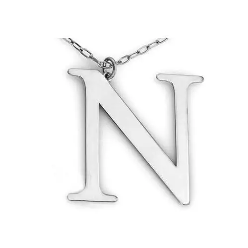 Naszyjnik srebrny z dużą literą N, SNA1363N