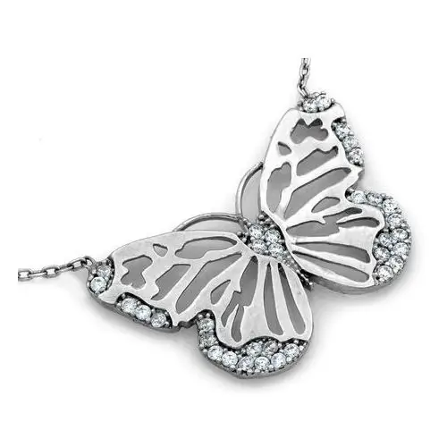 Lovrin Naszyjnik srebrny z motylem z cyrkoniami