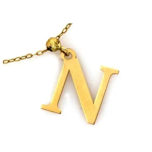 Naszyjnik złoty z literą n inicjał Lovrin