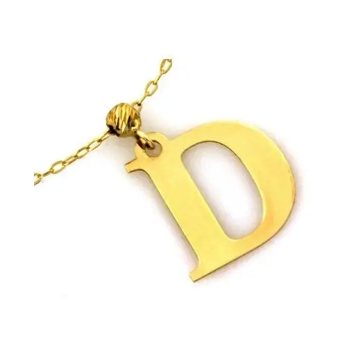 Naszyjnik złoty z literką D, kolor żółty
