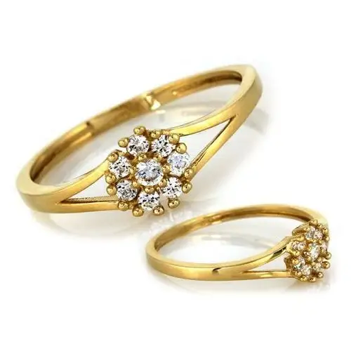 Piękny złoty pierścionek z subtelnym oczkiem z cyrkonii Lovrin