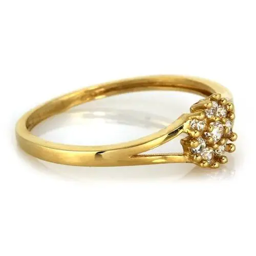 Piękny złoty pierścionek z subtelnym oczkiem z cyrkonii Lovrin 3