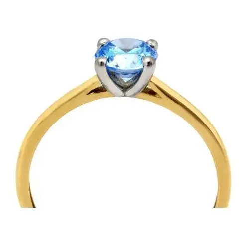 Pierścionek złoty zaręczynowy 375 z niebieskim oczkiem, PI_6517B_375 4