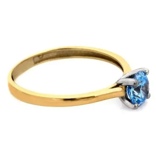 Pierścionek złoty zaręczynowy 375 z niebieskim oczkiem, PI_6517B_375 3
