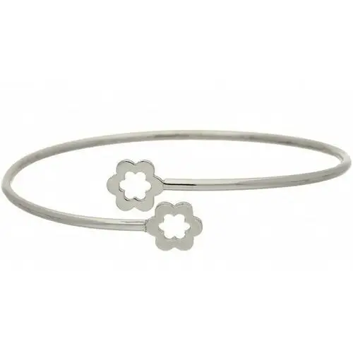 SREBRNA BRANSOLETKA 925 BANGLE KWIATUSZKI 4,75g, kolor szary