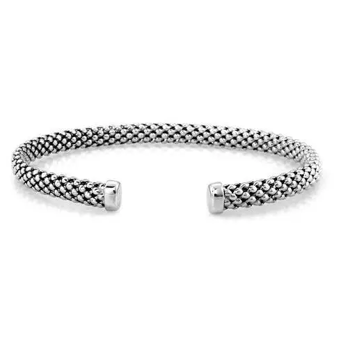 Srebrna bransoletka 925 bangle ze wzorem 8,31 g, kolor szary