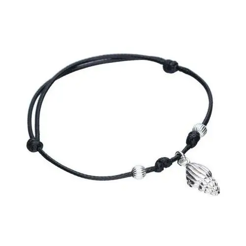 Lovrin Srebrna bransoletka 925 sznurek z muszelką 1,60g