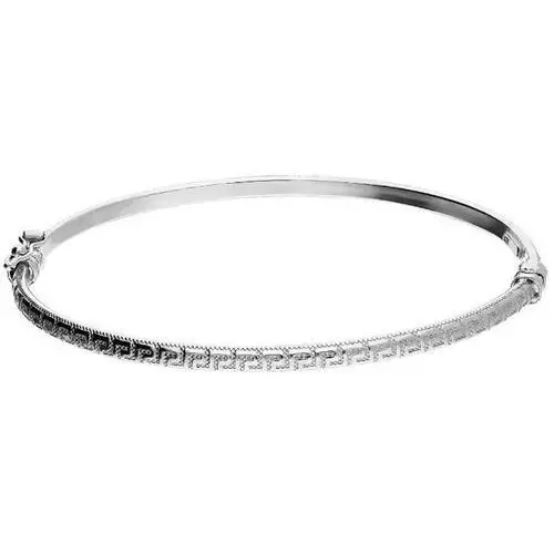 Srebrna bransoletka 925 sztywna bangle z greckim wzorem modna Lovrin