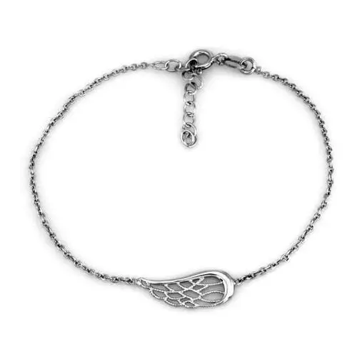 Srebrna bransoletka 925 z ażurowym skrzydłem anioła Lovrin