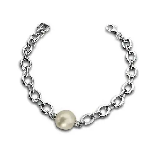 Lovrin Srebrna bransoletka 925 z białą perłą