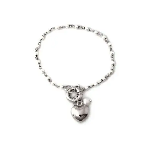 Srebrna bransoletka 925 z perłami i sercem 5,1 g Lovrin