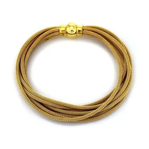 Srebrna bransoletka z kilku łańcuszków sznurów pozłacana, kolor szary