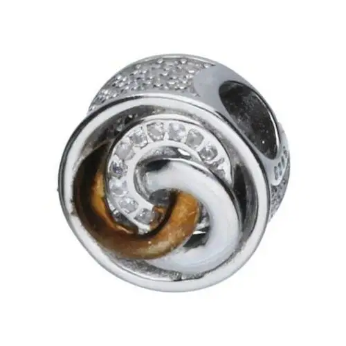 Srebrna zawieszka 925 bead spirale z cyrkonii 2,5g, kolor szary