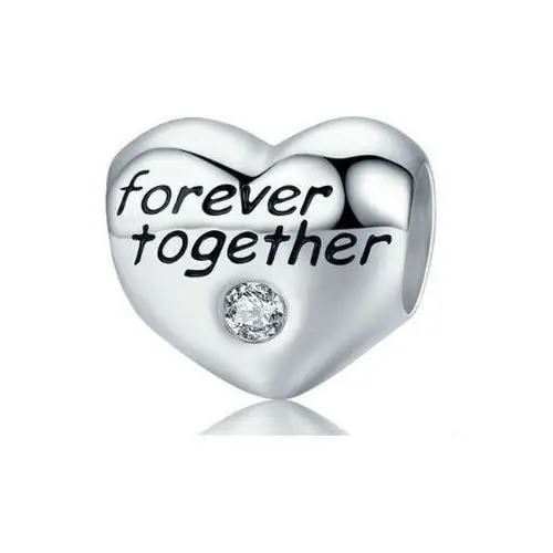 Srebrna zawieszka 925 serce forever together 2,20g, BEAD095