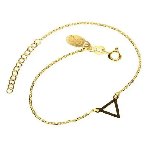 Srebrna złocona bransoletka 925 ażurowy trójkąt 1,52g, kolor szary