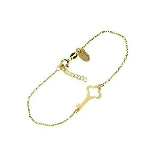 Srebrna złocona bransoletka 925 celebrytki z kluczem 1,60g, ALC133Y