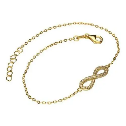 Srebrna złocona bransoletka 925 nieskończoność z cyrkoniami 1,15g Lovrin