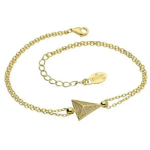 Srebrna złocona bransoletka 925 z trójkątem 2,20g, kolor szary