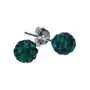 Srebrne kolczyki 925 kulki z zielonymi kryształkami 0,58g, kolor zielony Sklep