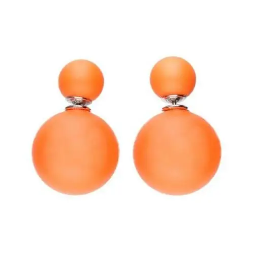 Srebrne kolczyki 925 okrągłe pomarańczowe 11,13g, kolor pomarańczowy
