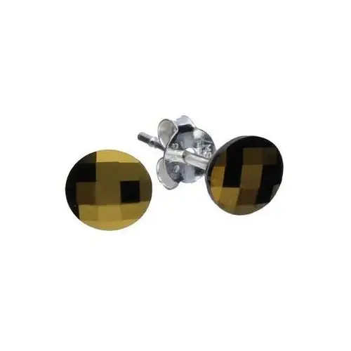Lovrin Srebrne kolczyki 925 okrągłe złote kryształki 0,58g