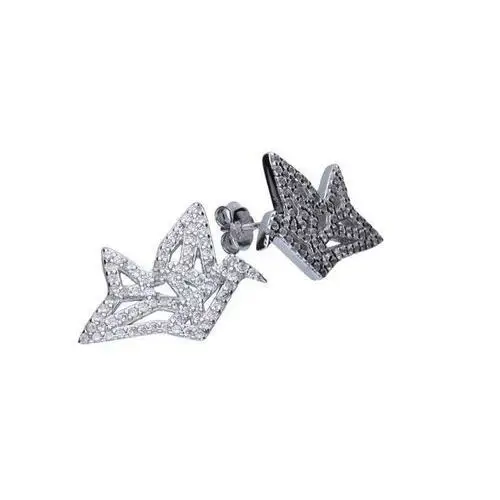 Srebrne kolczyki 925 ptaszek origami 3,78g, AE7001