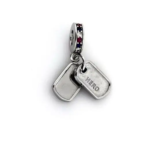 Srebrny Charms 925 blaszki pod grawer 3,43g, kolor szary