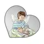 Srebrny kolorowy obraz serce z aniołem 11x9.6cm Sklep