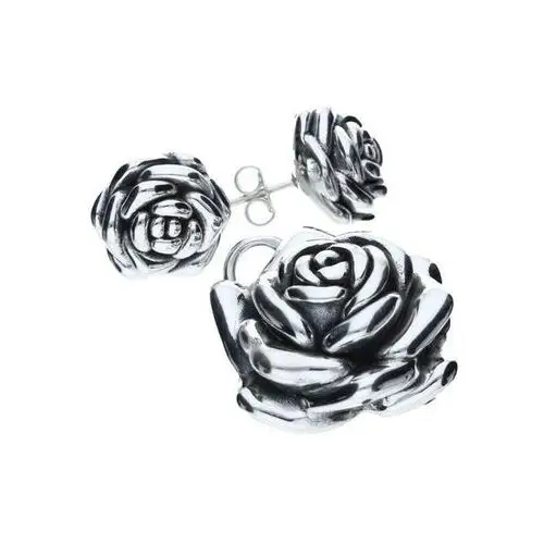 Srebrny komplet 925 elektroforma róże 10,95g Lovrin