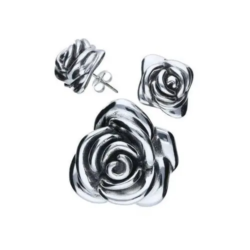 Srebrny komplet 925 elektroforma róże 9,52g 2