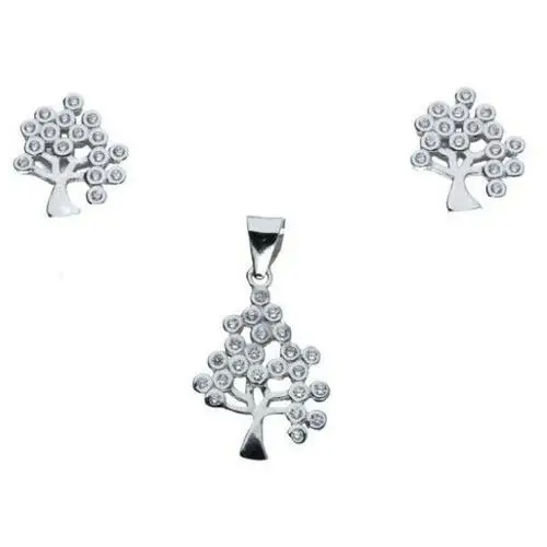 Srebrny komplet biżuterii 925 drzewo szczęścia Lovrin