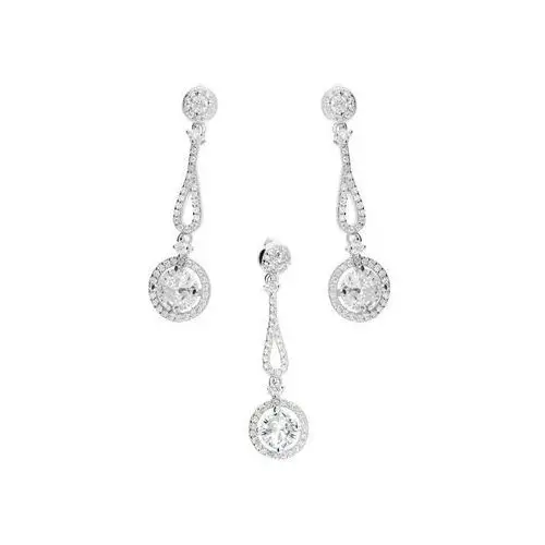 Lovrin Srebrny komplet biżuterii 925 eleganckie z cyrkoniami 5,30g