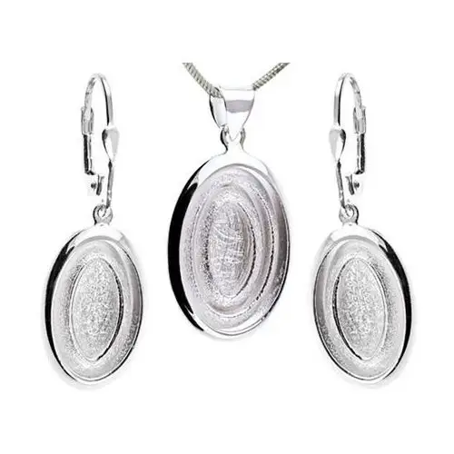 Srebrny komplet biżuterii 925 kolczyki z naszyjnikiem, z0431 (fal) fl167