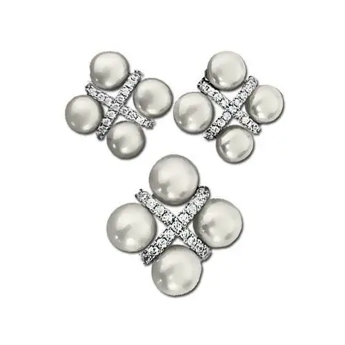 Srebrny komplet biżuterii 925 naturalna perła Lovrin
