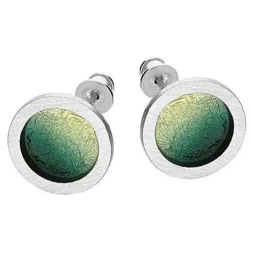 Lovrin Srebrny komplet biżuterii 925 okrągłe zielone 5,65g