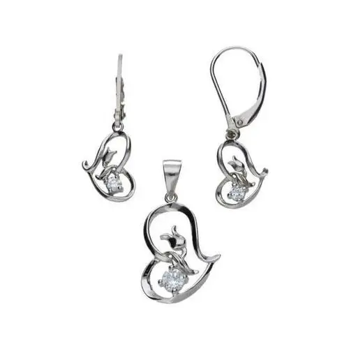 Srebrny komplet biżuterii 925 serce tulipan, ALCYR0524SETRH s5